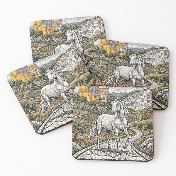 Item preview, PORTUGAL Vintage Travel Illustration - Mosaic Horse Walking designed and sold by ZUMERI.