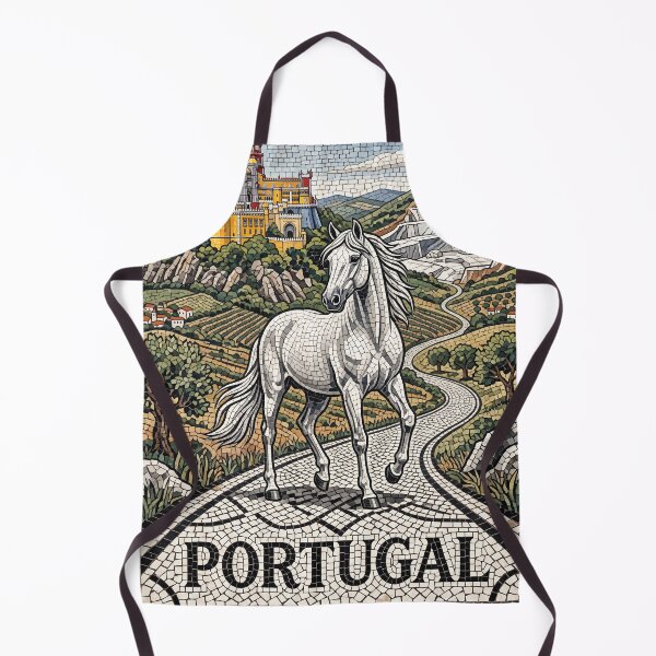 Item preview, PORTUGAL Vintage Travel Illustration - Mosaic Horse Walking designed and sold by ZUMERI.