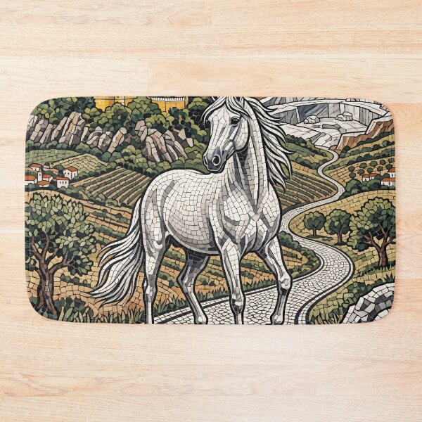 Item preview, PORTUGAL Vintage Travel Illustration - Mosaic Horse Walking designed and sold by ZUMERI.