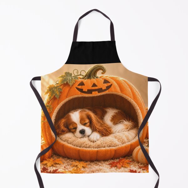Item preview, Cavalier King Charles Spaniel Sleeping in Halloween Pumpkin Bed designed and sold by ManJiangHong.