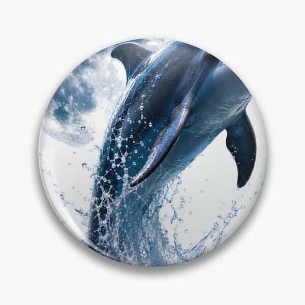 Item preview, Moonlit Dolphin Leap – 3D Ocean Fantasy Illustration designed and sold by abdlhakim taoufik.