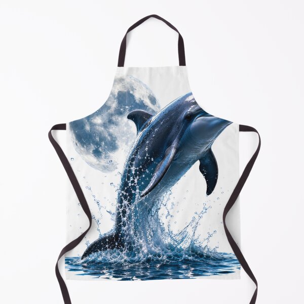 Item preview, Moonlit Dolphin Leap – 3D Ocean Fantasy Illustration designed and sold by abdlhakim taoufik.
