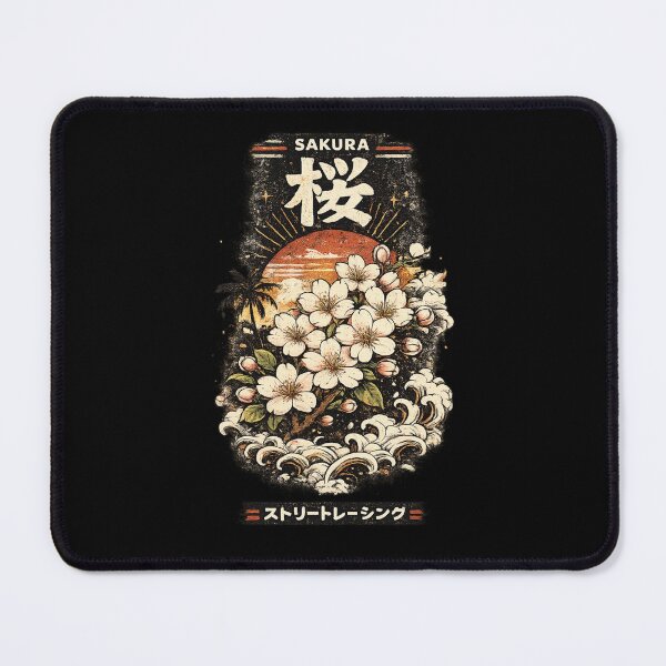 Item preview, Sakura Street Racing – Japanese Cherry Blossom Retro Art designed and sold by Happy Chaos Studio.