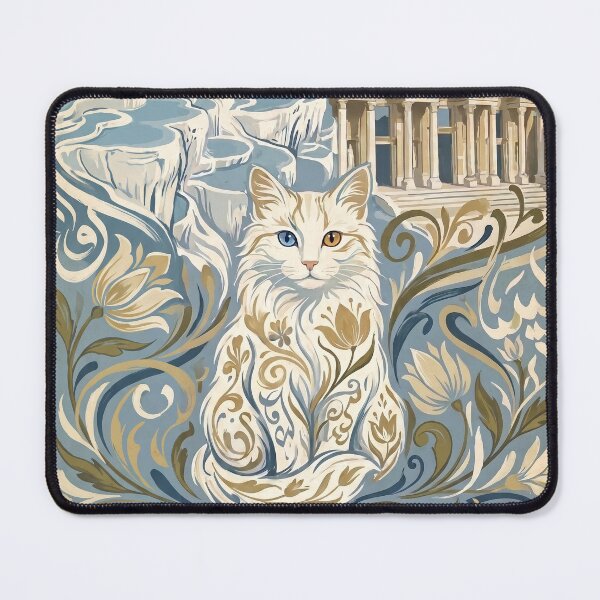 Item preview, TÜRKIYE Vintage Travel Illustration - Floral Cat Sitting designed and sold by ZUMERI.