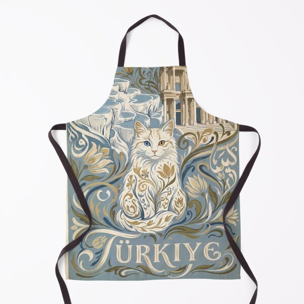 Item preview, TÜRKIYE Vintage Travel Illustration - Floral Cat Sitting designed and sold by ZUMERI.