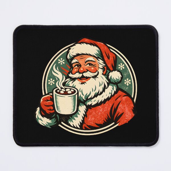 Item preview, Vintage Santa Hot Cocoa – Retro 1960s Christmas Badge Screen Print Holiday Gift designed and sold by Artycom.