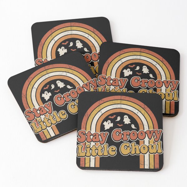 Item preview, Stay Groovy Little Ghoul Retro Rainbow Ghosts Halloween designed and sold by TeNovaStudio.