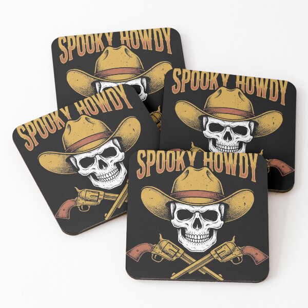 Item preview, Spooky Howdy Cowboy Skull Crossed Pistols Western Halloween designed and sold by TeNovaStudio.