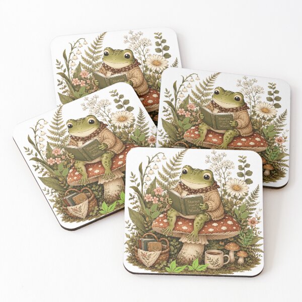 Item preview, Cozy Autumn Frog Reading a Book | Cute Cottagecore Frog T-Shirt designed and sold by Meda2.