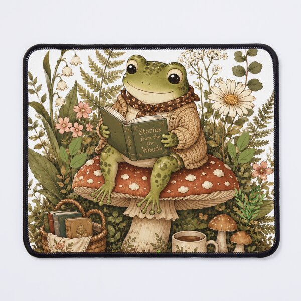 Item preview, Cozy Autumn Frog Reading a Book | Cute Cottagecore Frog T-Shirt designed and sold by Meda2.