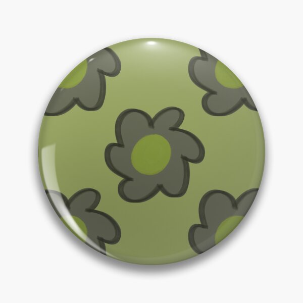 Item preview, Retro Olive Sage Floral Pattern - 70s Groovy Olive Flower Power designed and sold by CaramelCo.