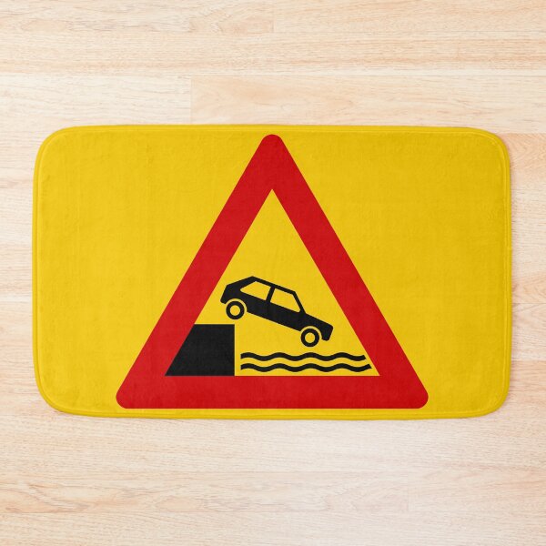 Item preview, Harbor Ahead Without Barriers (Bryggjusvæði) - Icelandic Road Signs designed and sold by Signs of Iceland.