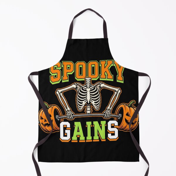 Item preview, Spooky Gains Fitness Skeleton Barbell Pumpkin Halloween designed and sold by TeNovaStudio.