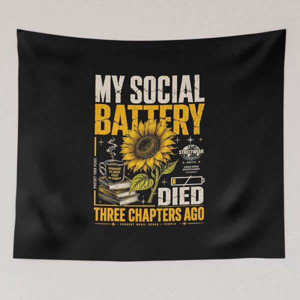Item preview, My Social Battery Died Three Chapters Ago designed and sold by Noirvasca.