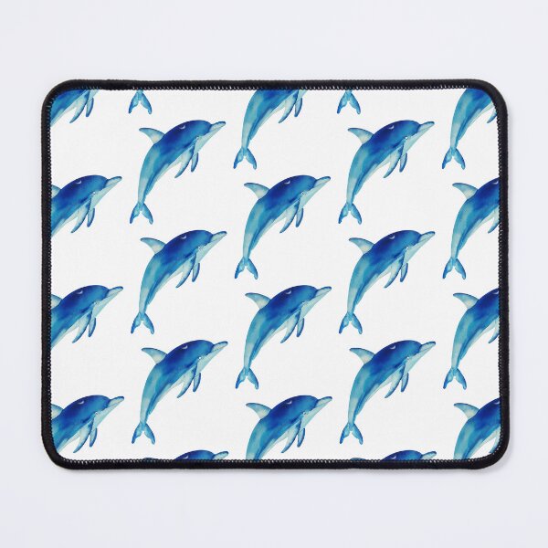 Item preview, Blue Dolphin Watercolor - Born To Swim Ocean Painting designed and sold by estudiopacifico.