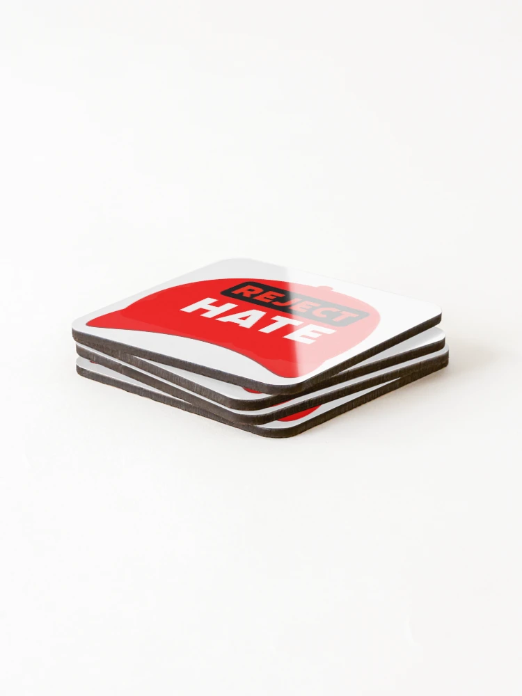 Thumbnail 4 of 5, Coasters (Set of 4), Reject hate designed and sold by Rachel the Artist .