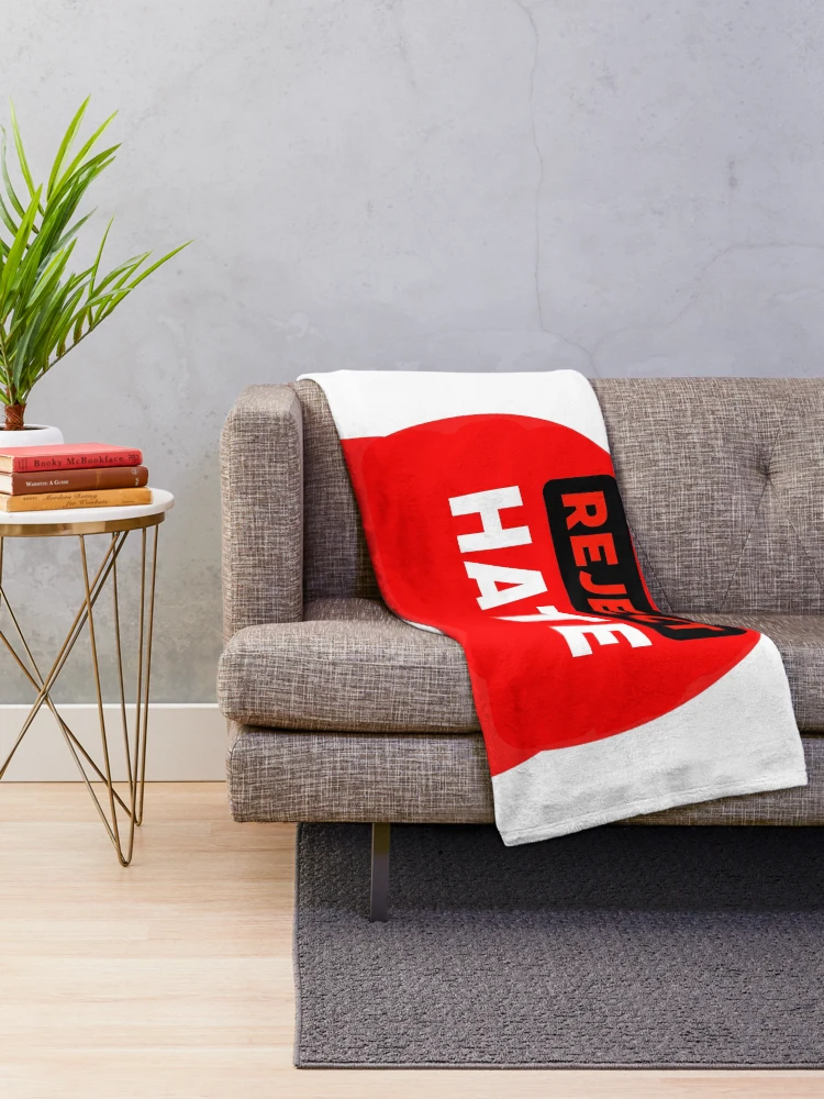 Thumbnail 2 of 6, Throw Blanket, Reject hate designed and sold by Rachel the Artist .