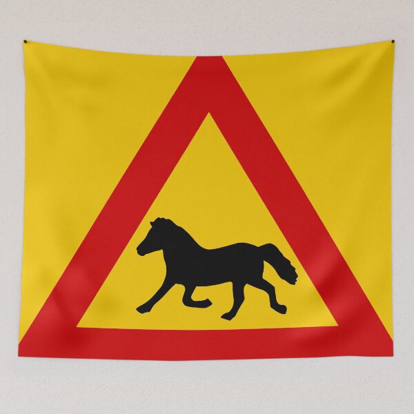 Item preview, Horses! (Hestar) - Icelandic Road Signs designed and sold by Signs of Iceland.