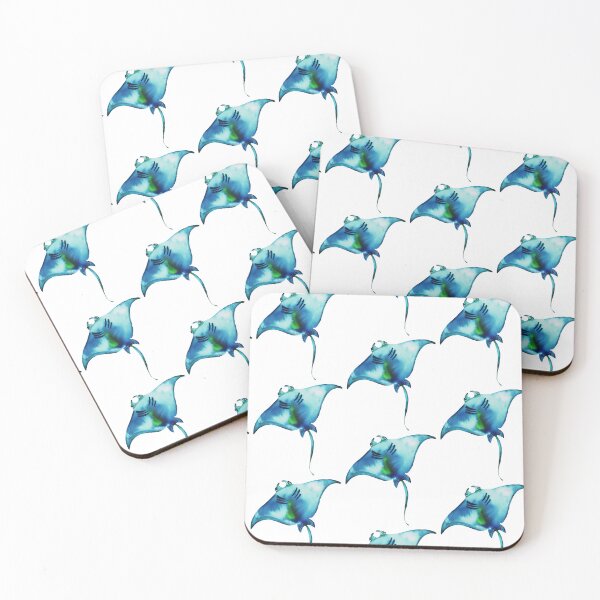 Item preview, Manta Ray Art - Dreamer Of Deep Blue Ocean Painting designed and sold by estudiopacifico.