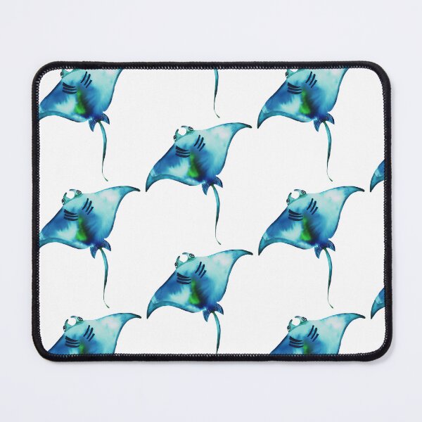 Item preview, Manta Ray Art - Dreamer Of Deep Blue Ocean Painting designed and sold by estudiopacifico.