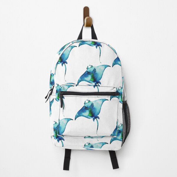 Item preview, Manta Ray Art - Dreamer Of Deep Blue Ocean Painting designed and sold by estudiopacifico.