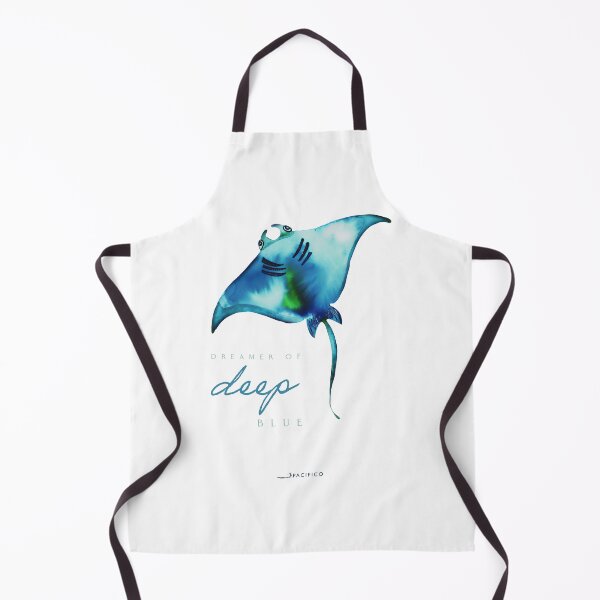 Item preview, Manta Ray Art - Dreamer Of Deep Blue Ocean Painting designed and sold by estudiopacifico.