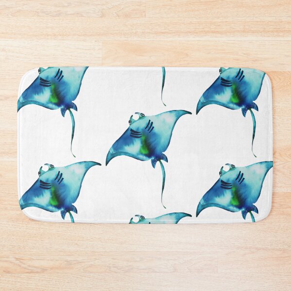 Item preview, Manta Ray Art - Dreamer Of Deep Blue Ocean Painting designed and sold by estudiopacifico.