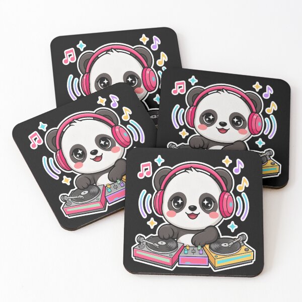 Item preview, Cute Panda DJ – Kawaii DJ Cat Headphones Design designed and sold by Midnight Veil Designs.