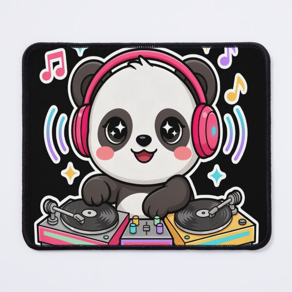 Item preview, Lindo DJ Panda – Diseño de auriculares de gato DJ Kawaii designed and sold by Midnight Veil Designs.