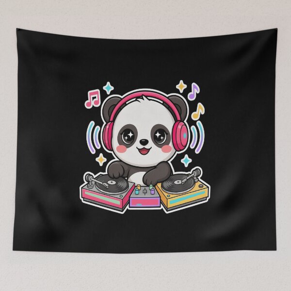 Item preview, Cute Panda DJ – Kawaii DJ Cat Headphones Design designed and sold by Midnight Veil Designs.