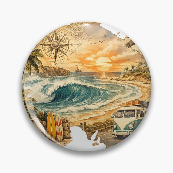 Item preview, Vintage Surf Map of Australia designed and sold by RiderSpoon.