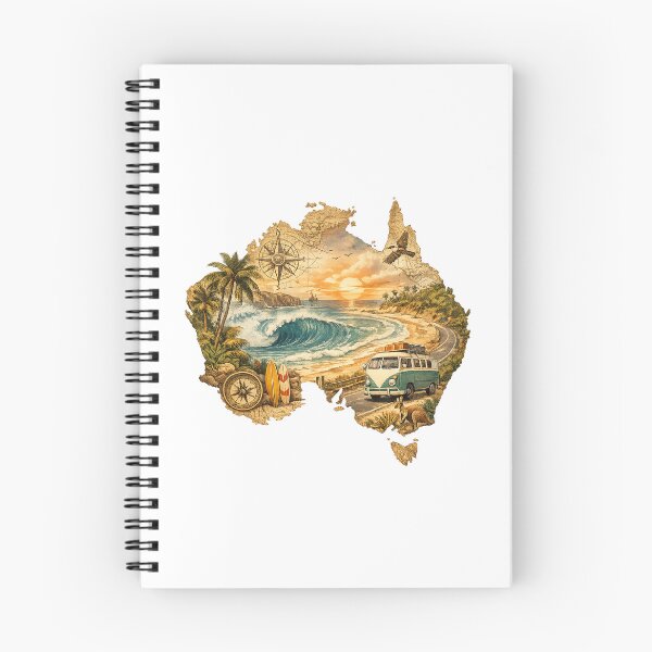 Item preview, Vintage Surf Map of Australia designed and sold by RiderSpoon.