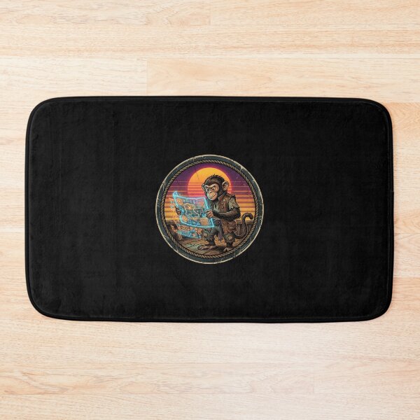 Item preview, Retro Cyber Pirate Monkey Vintage Badge designed and sold by DuckOddity.