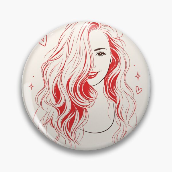 Item preview, Crimson Confidence – Minimalist Red Hair Line Art designed and sold by Sztyep88.