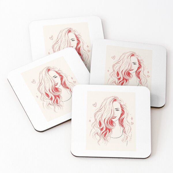 Item preview, Crimson Confidence – Minimalist Red Hair Line Art designed and sold by Sztyep88.