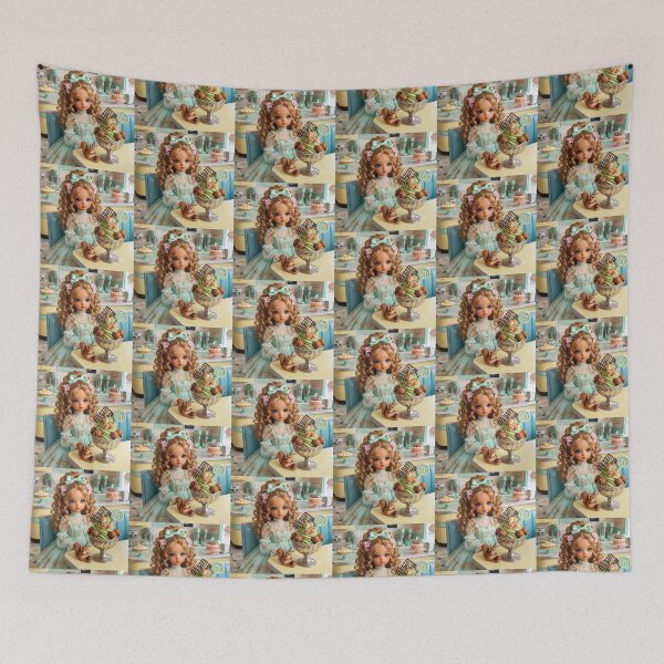 Item preview, ​Vintage Diner Girl in Pastel Attire. designed and sold by JoyNest = "The nest of joy".