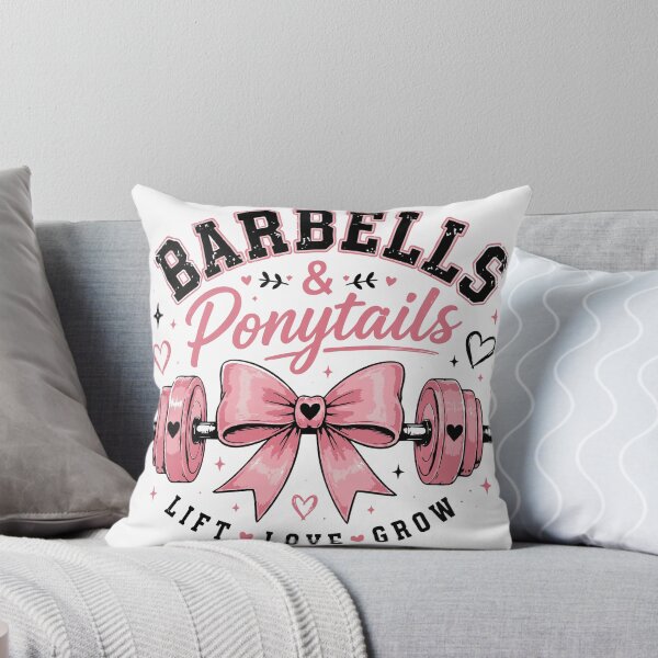 Item preview, Barbells and Ponytails T-Shirt | Pink Bow Barbell Gym Girl Fitness Design designed and sold by Sunday.Supply.