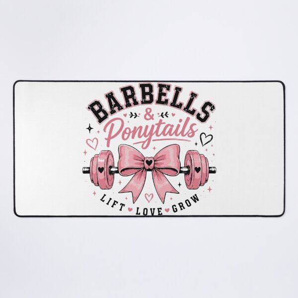Item preview, Barbells and Ponytails T-Shirt | Pink Bow Barbell Gym Girl Fitness Design designed and sold by Sunday.Supply.