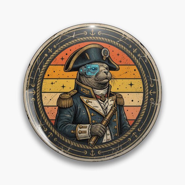 Item preview, Retro Space Admiral Seal Vintage Badgeseal designed and sold by DuckOddity.