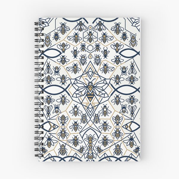 Item preview, Elegant Navy Gold Geometric Honey Bee Nature Pattern designed and sold by Pride Emblem Prints.