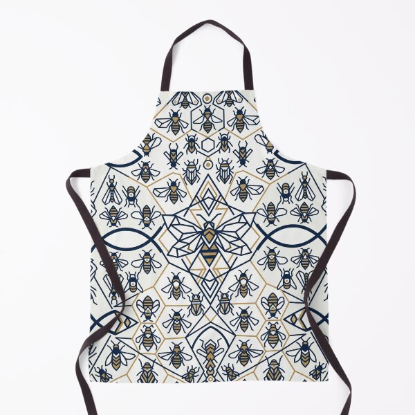 Item preview, Elegant Navy Gold Geometric Honey Bee Nature Pattern designed and sold by Pride Emblem Prints.
