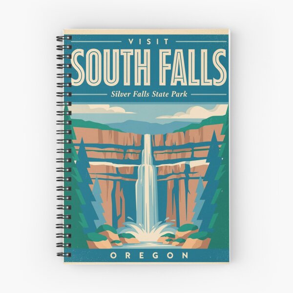 Item preview, Visit South Falls | Silver Falls State Park Oregon Vintage Travel Poster designed and sold by Timeless Design.