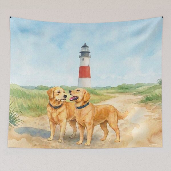 Item preview, Nantucket Coastal Dogs at Sankaty Head Lighthouse designed and sold by Coastal Joy.