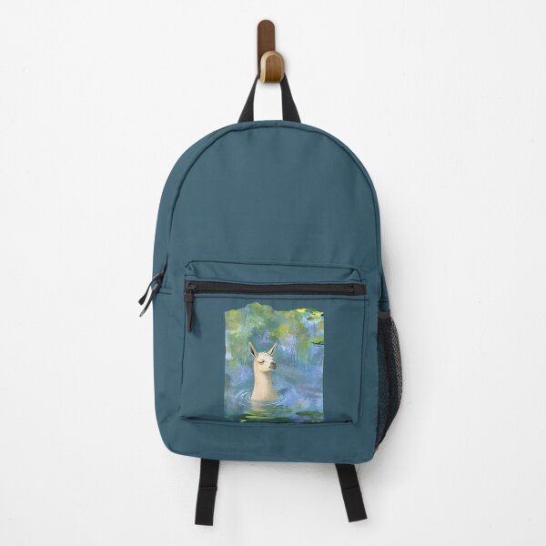 Item preview, Llama in Lotus Pond Impressionist Painting designed and sold by SlothcoreVibes.