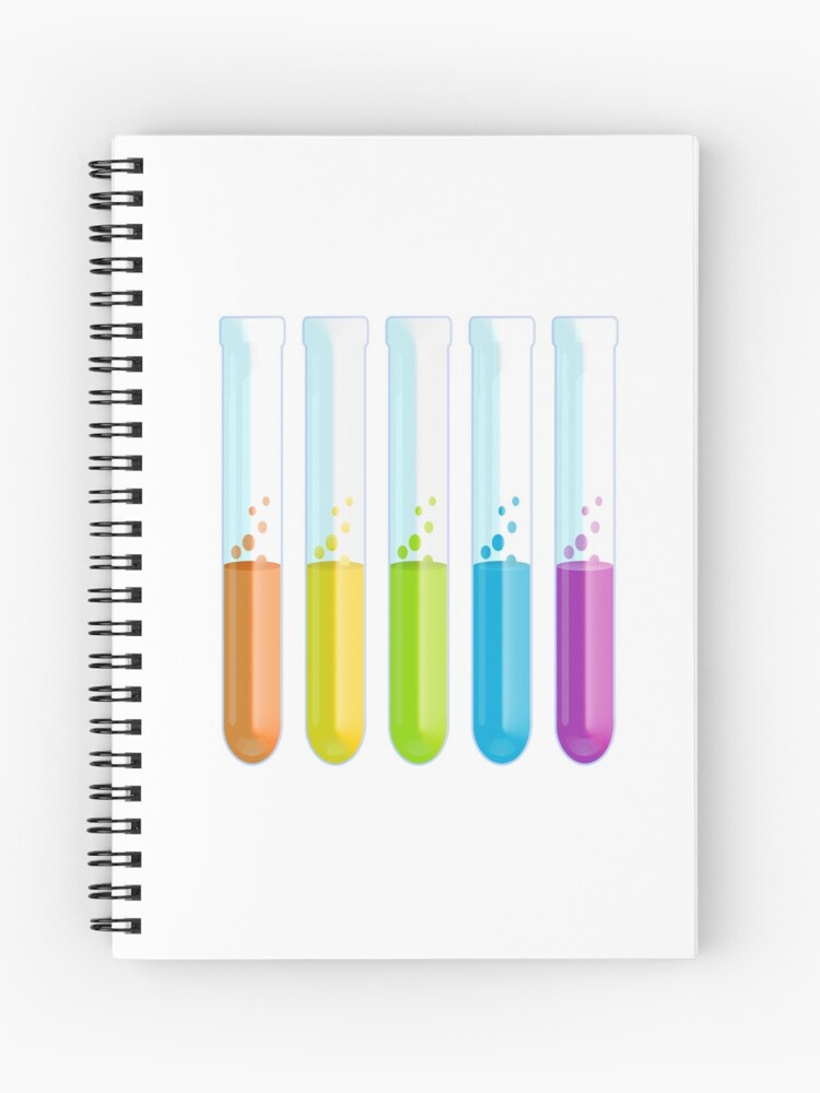 Test Tubes Chemist Colorful Science Physics Chemistry Experiments Experimental Spiral Notebook By Tomsredbubble Redbubble