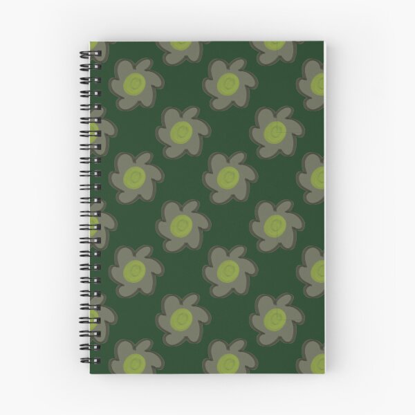 Aperçu de l'œuvre Retro Dark Forest Green Floral Pattern - 70s Earthy Flower Power créée et vendue par CaramelCo.
