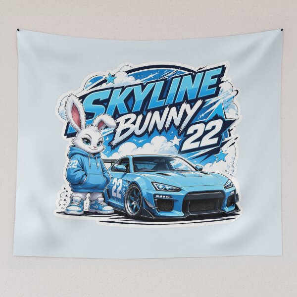 Item preview, Skyline Bunny Cute Racing Sticker PNG | Original Bunny Car Mascot | Kawaii Streetwear Graphic | Sports Car Vinyl Decal designed and sold by Stylestickers55.