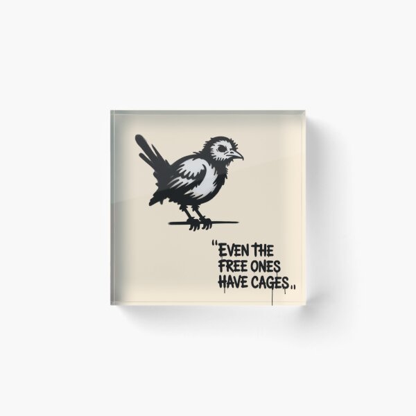 Item preview, BANKSY BIRD - EVEN THE FREE ONES HAVE CAGES designed and sold by 123ks.
