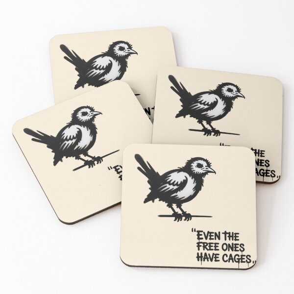 Item preview, BANKSY BIRD - EVEN THE FREE ONES HAVE CAGES designed and sold by 123ks.