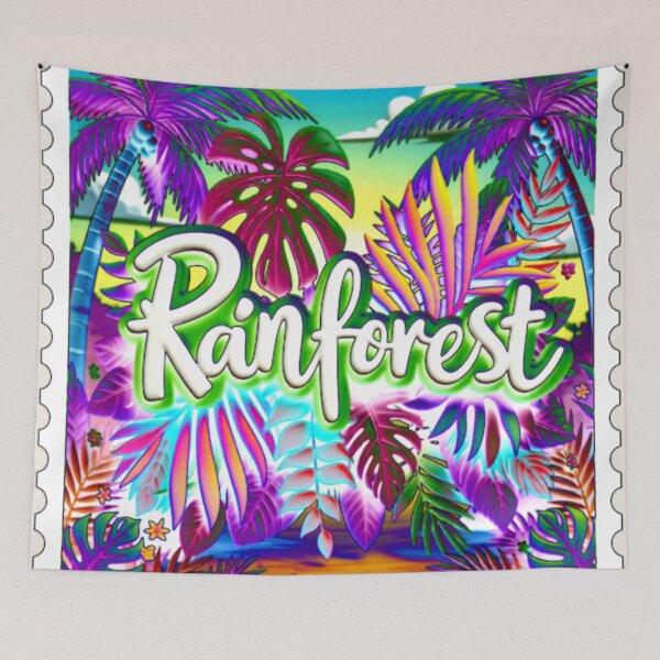 Item preview, rainforest tropical paradise C E1 colorful typographic botanical designed and sold by SmashingDeals.
